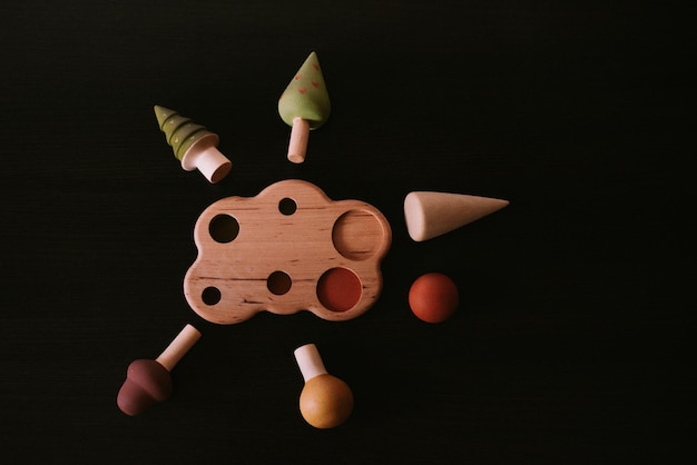 Wooden toys in children's room