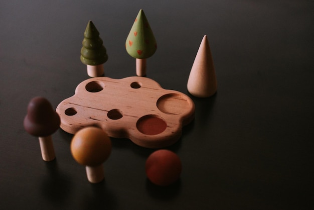 Wooden toys in children's room