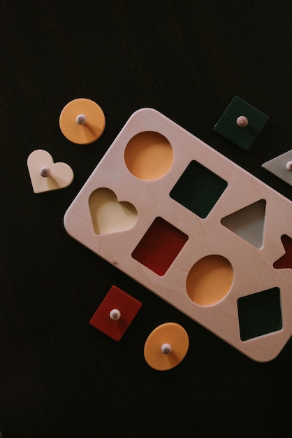 Wooden toys in children's room