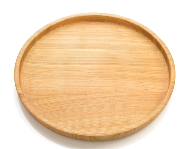 Wooden tray isolated 