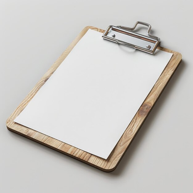 a wooden tray with a white piece of paper on it