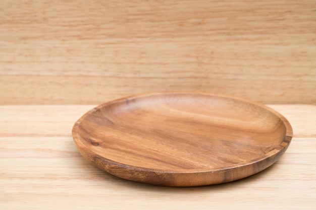 Wooden Tray On Wooden Table for backgroud.