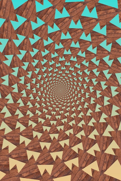 Wooden triangles forming an abstract background