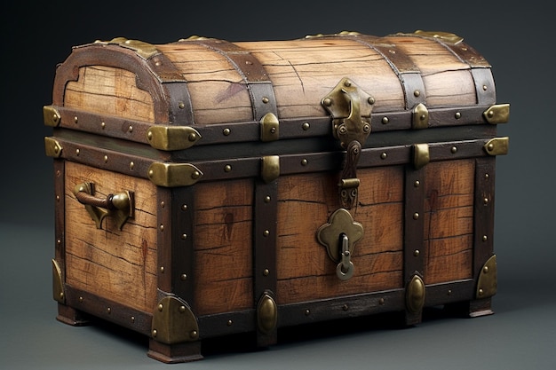 Wooden trunk with bark