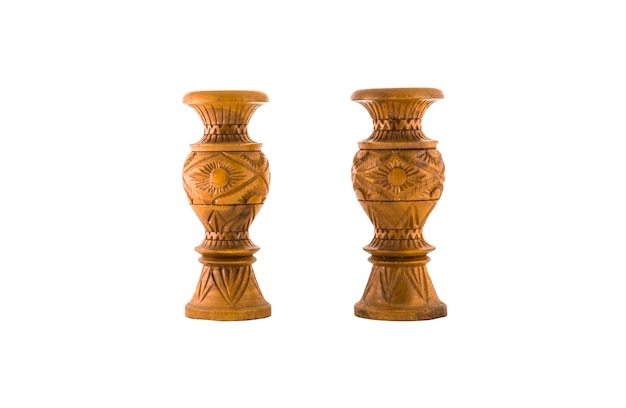 Wooden vase isolated