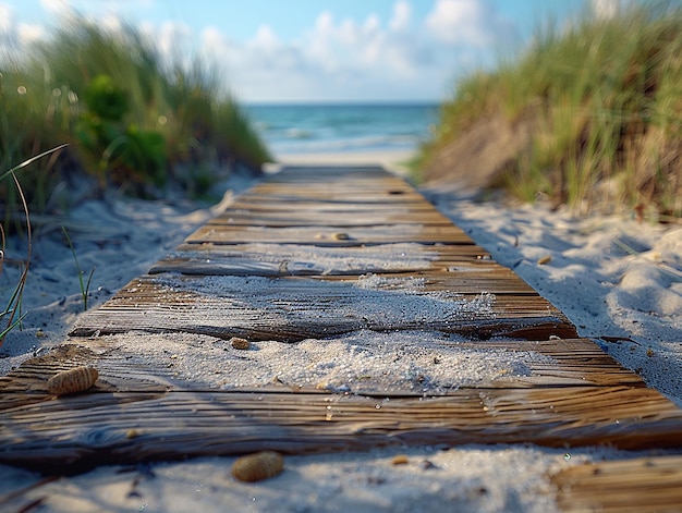 Photo wooden walkway in beach sand