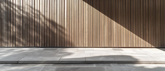 Wooden wall and floor with shadow of tree 3d rendering