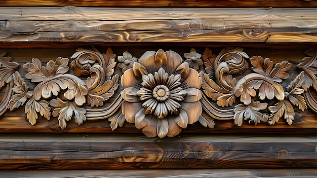 A wooden wall with carved patterns wallpaper