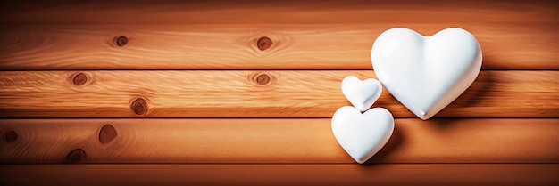 A wooden wall with a couple hearts on it