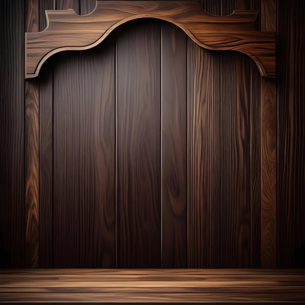 a wooden wall with a large piece of wood with a wooden frame