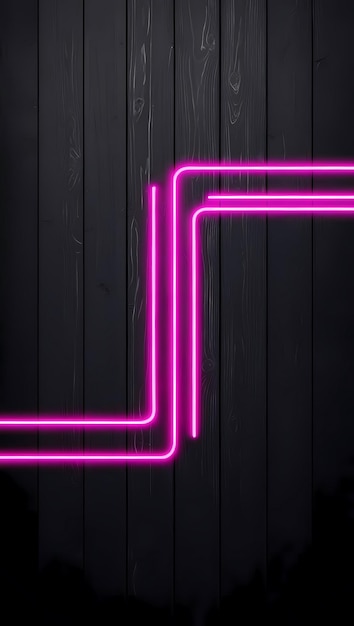 Photo a wooden wall with neon lights on it