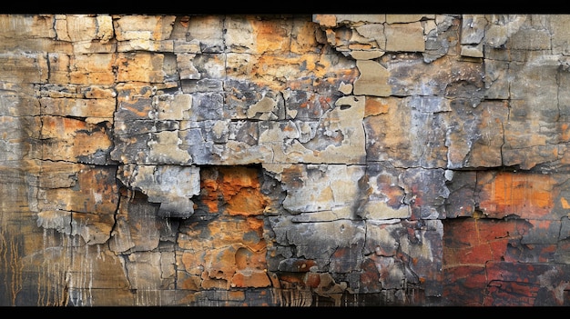 A wooden wall with peeling paint