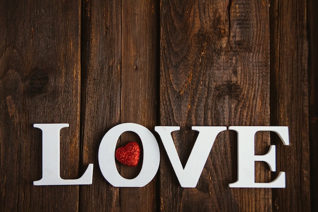 Wooden word love