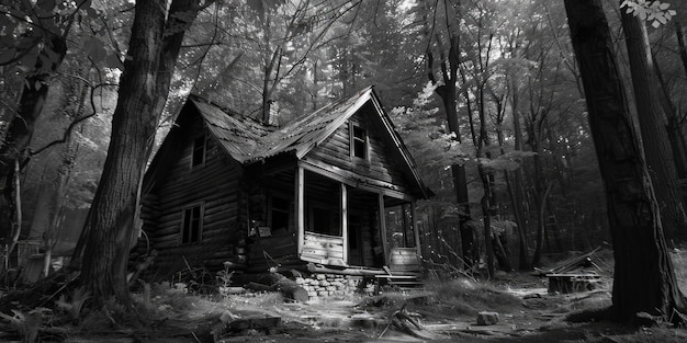 Photo woodland cabin