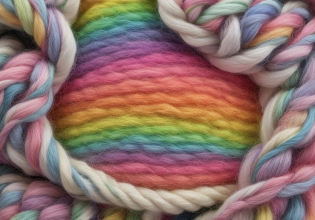 Photo wool clew closeup with rainbow colors