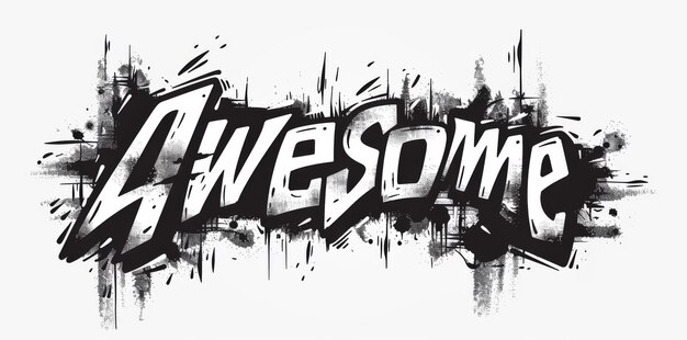 Photo the word 39awesome39 is written in graffitiinspired lettering with spray paint effect on a transparent background