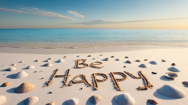 the word be written in the sand on a beach