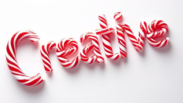 The word Creative created in Candy Cane Typography