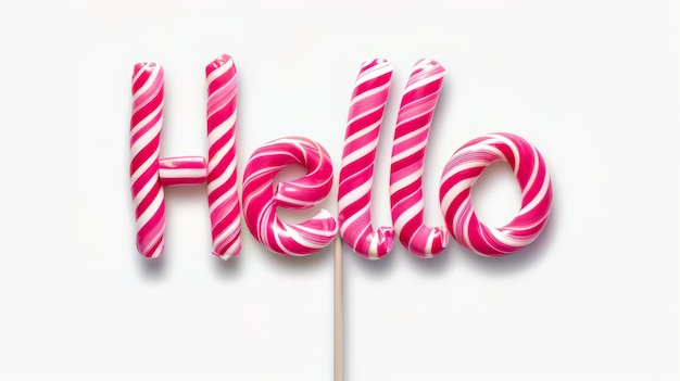 The word Hello created in Lollipop Typography