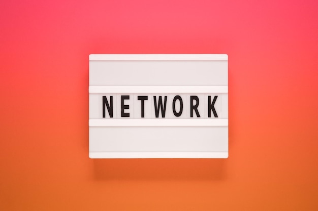 The word network on lightbox Business concept