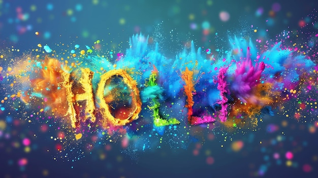 Photo the word quotholiquot as part of a party image splash multicolors vector style ar 169 style raw v 6