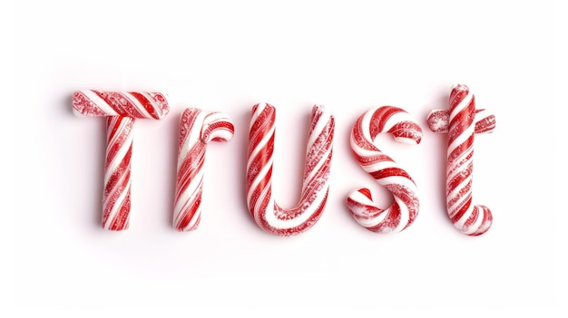 The word Trust created in Candy Cane Typography