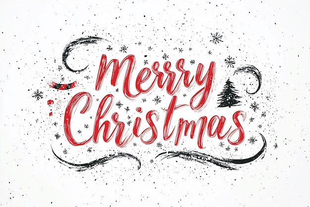 Photo the words merry christmas on white background