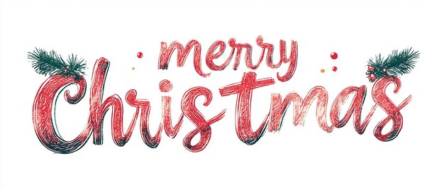 Photo the words merry christmas on white background