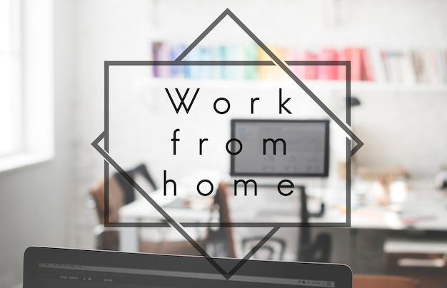 Work From Home House Interior Office Busienss Concept