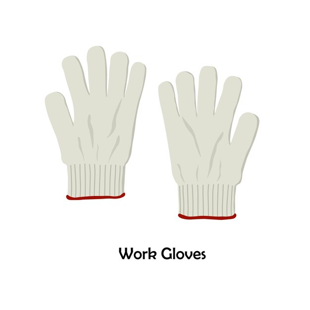 Photo work gloves color illustration flat vector work tool diy tool accessory