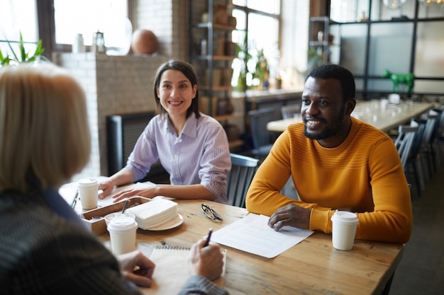 Work Meeting in Cafe