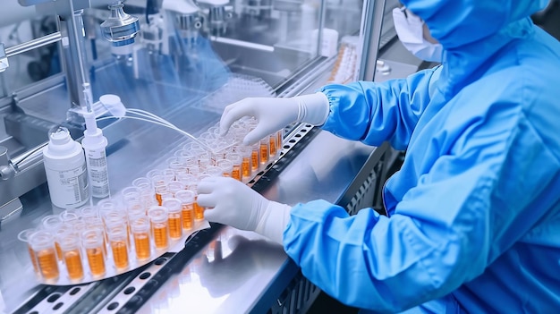 A worker is assembling pharmacy