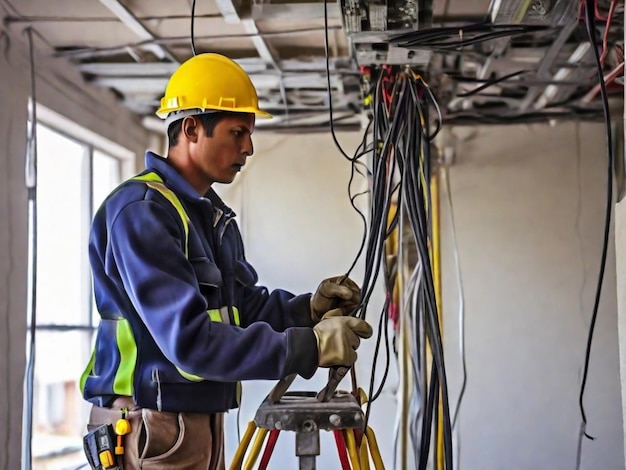 A worker is working in a factory