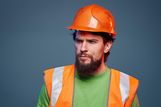 Worker man construction engineer uniform safety cropped view