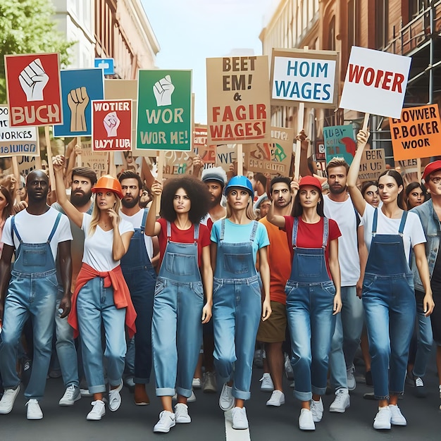 Worker protesting for working rights