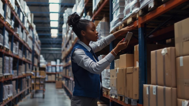 A Worker Scanning Inventory Boxes