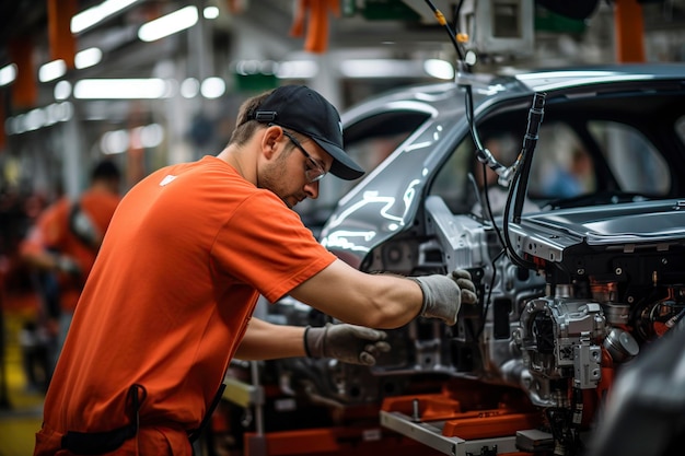 worker working in Germany in a car production factory