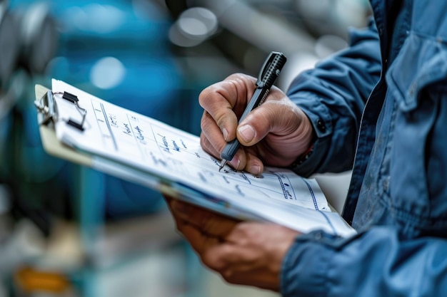 Photo workers are writing on a notepad