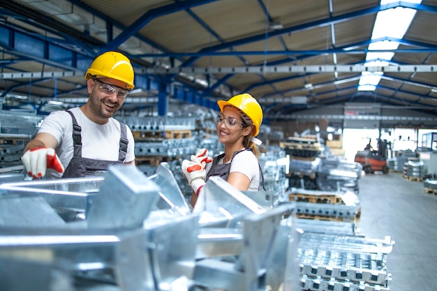 Workers in factory production line.