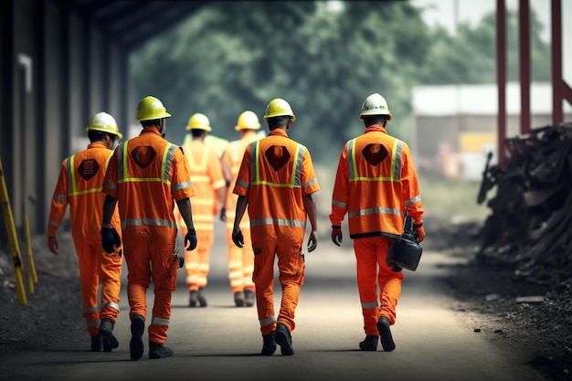 Workers from an African construction company go to the construction site to build an infrastructure Ai generated