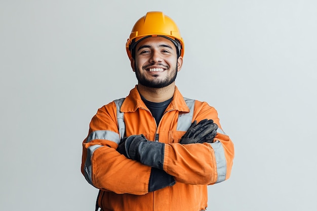 Workers smile on the white background happy Labor Day Europe Africa black people