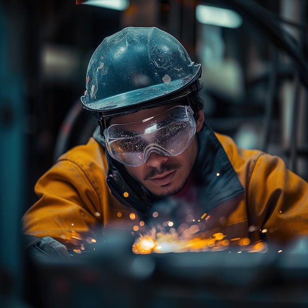 Workers working inside the factory