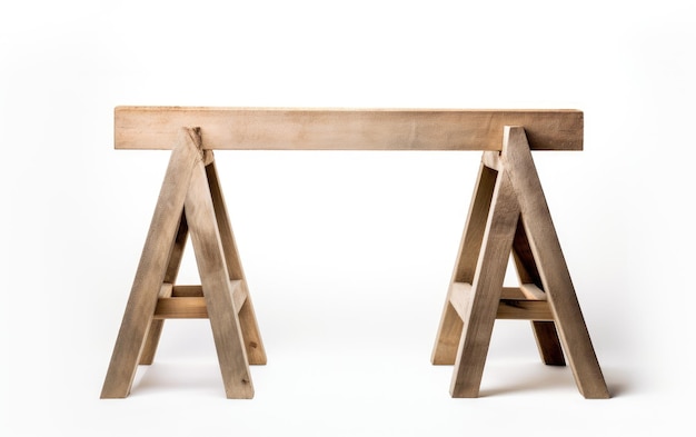 Photo workhorse wood sawhorse on white background