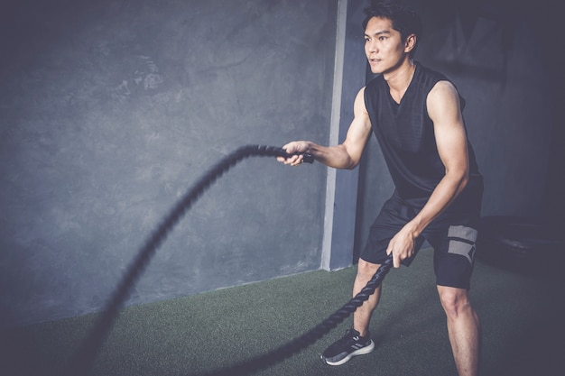 Workout concept; young people practicing workout in class 