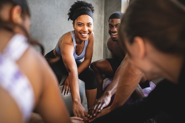 Workout group class at the gym