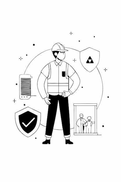 Photo workplace safety abstract vector illustration of occupational health and safe labor conditions