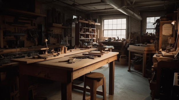 Workshop A space designated for woodworking metalwor AI generated