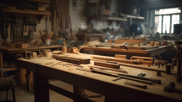 Workshop A space designated for woodworking metalwor AI generated