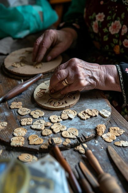 a workshop where artisans create Martisor