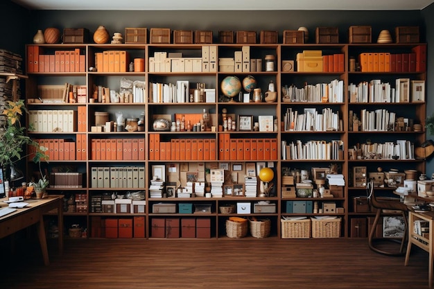 Workspace Harmony Stylishly Organized Office Shelves